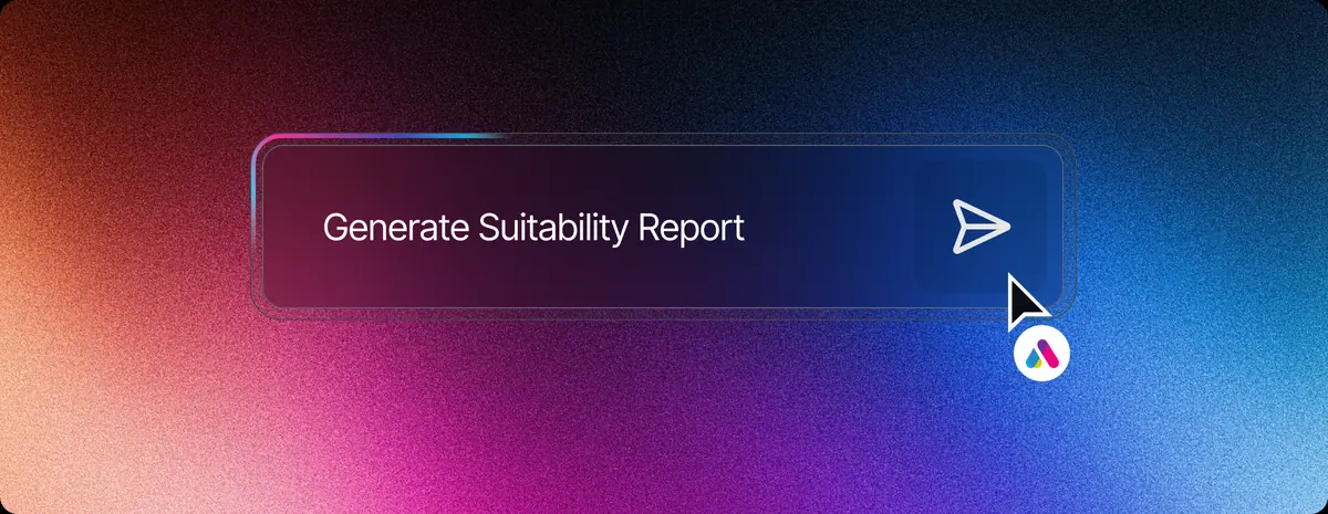 Aveni generating a suitability report from a single prompt