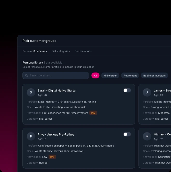 Approve testing AI across customer personas