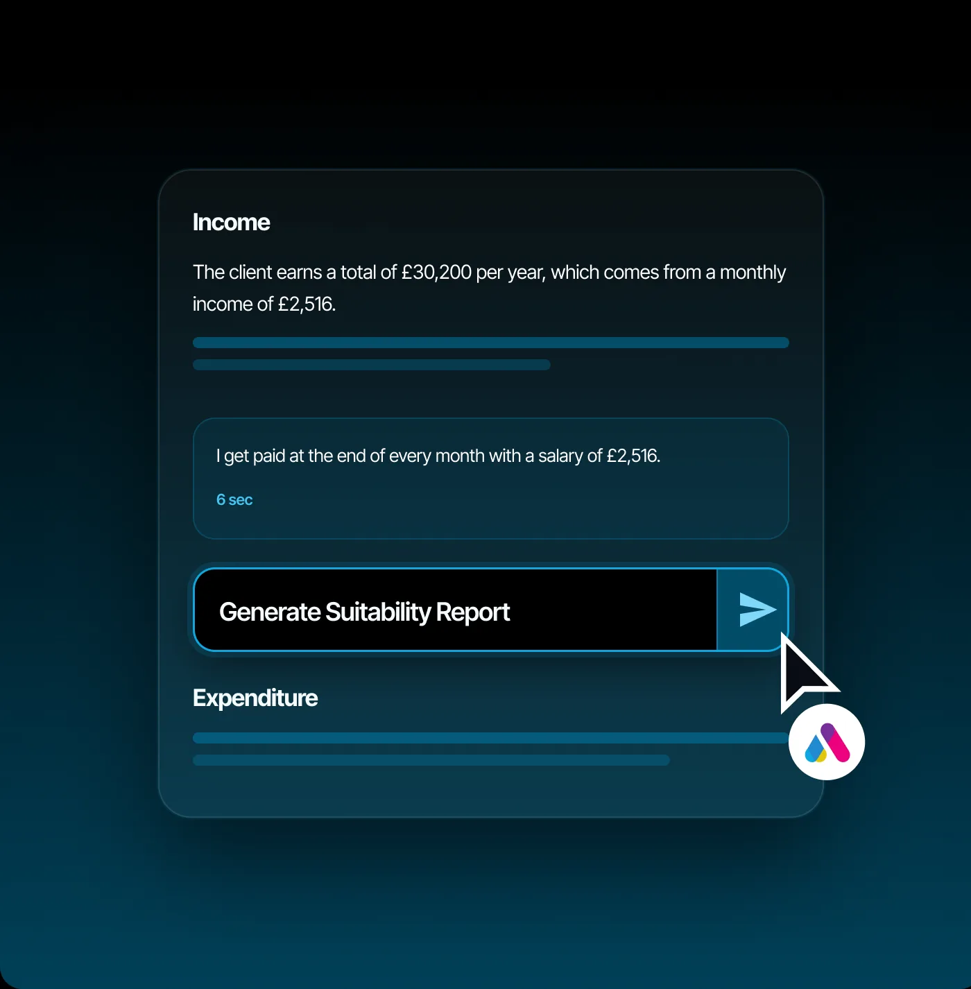 Assist generating a suitability report from a client meeting