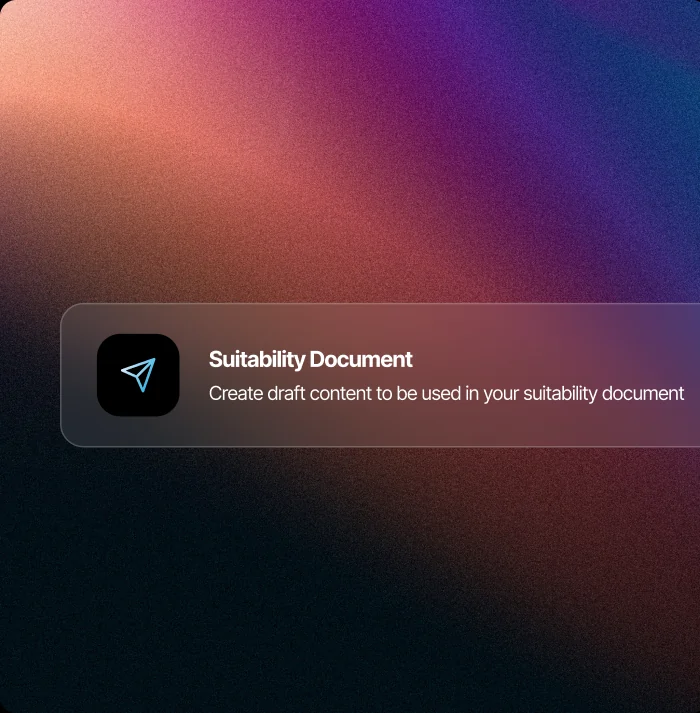 A suitability document drafted by Aveni