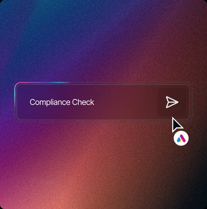 A compliance check running in Aveni